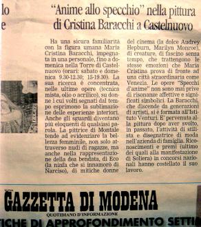 LA GAZZETTA DI MODENA - Maria Cristina Baracchi "Specchi d'anime"