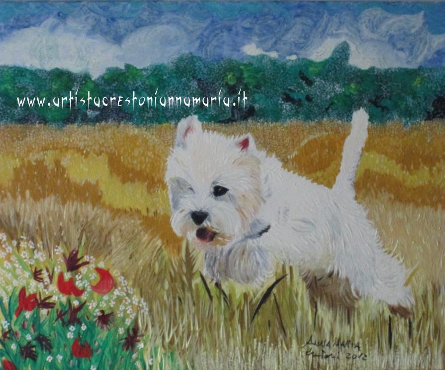 West Highland White Terrier - Olio su Tela - 2012 -