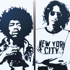 Jim morrison, John Lennon, Jimmy Hendrix, Freddy Mercury