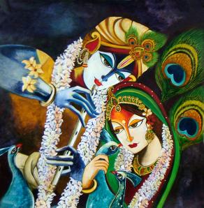 Immortal Love- Krishna and Radha - Original Painting