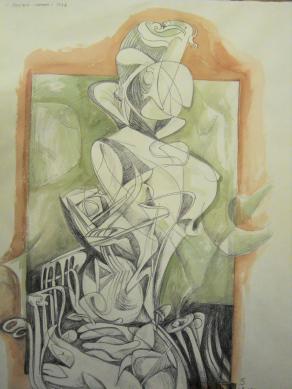 Seated woman.