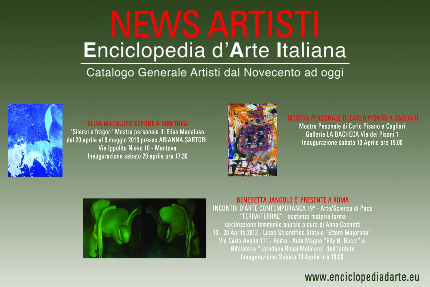 News Artisti Enciclopedia d'Arte Italiana