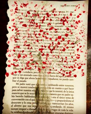 red tree in a book | arbol rojo en un libro