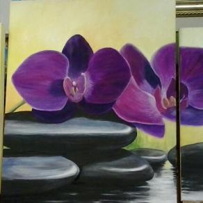 Trittico con orchidee