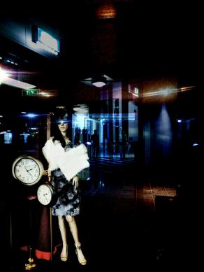 lady in a railwaystation