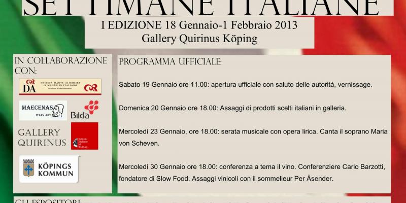 Settimane dell´Arte Italiana a Köping, Svezia