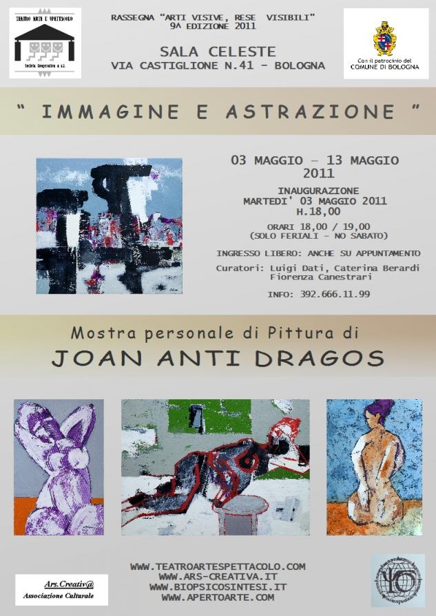 Locandina Mostra Joan Anti Dragos Sala Celeste Bologna