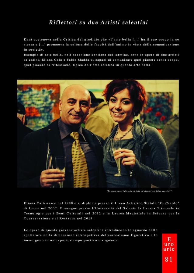 Eliana Calò - Pubblicazione su Rivista EuroArte Set-Ott - Nov 2016 (Pag.1)