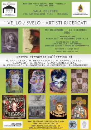 Locandina Mostra Collettiva Ve_lo/Svelo in Sala Celeste Bologna