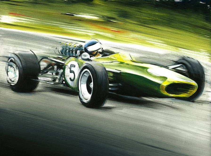 Jim Clark on Lotus 49, Formula 1 1968