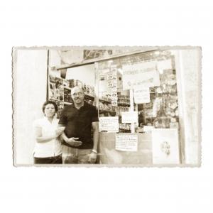 Graciela and Mario in front of their shop – August 2014