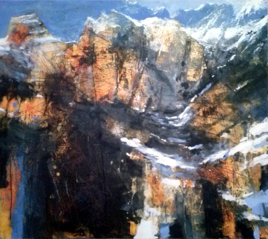 Antonio Civitarese- IL SEGRETO DELLA MONTAGNA- tecnica mista su tela 90x80- anno 2016