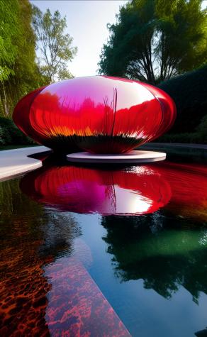 Blood Ruby -monumental glass sculpture 