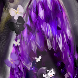 Crystal Gem- Violets, Dazzled Amethyst in Violet. (Longing)