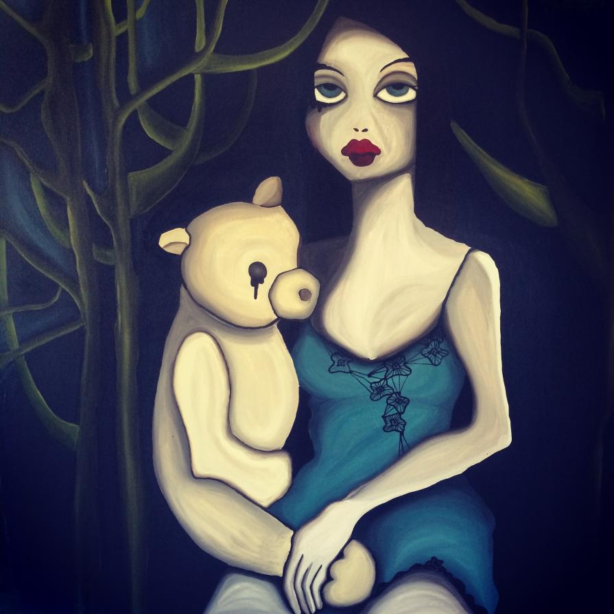 virgin with teddy bear