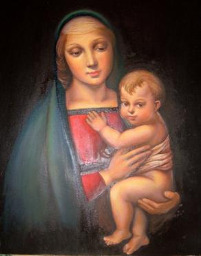 reproduction of" Madonna del granduca di Raffaello"