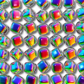 Iridescent Glass Cubes