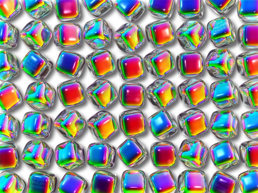 Iridescent Glass Cubes