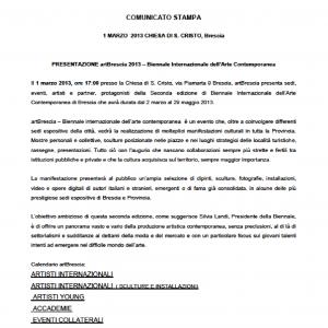 artBrescia - Biennale dell'Arte Contemporanea 2013