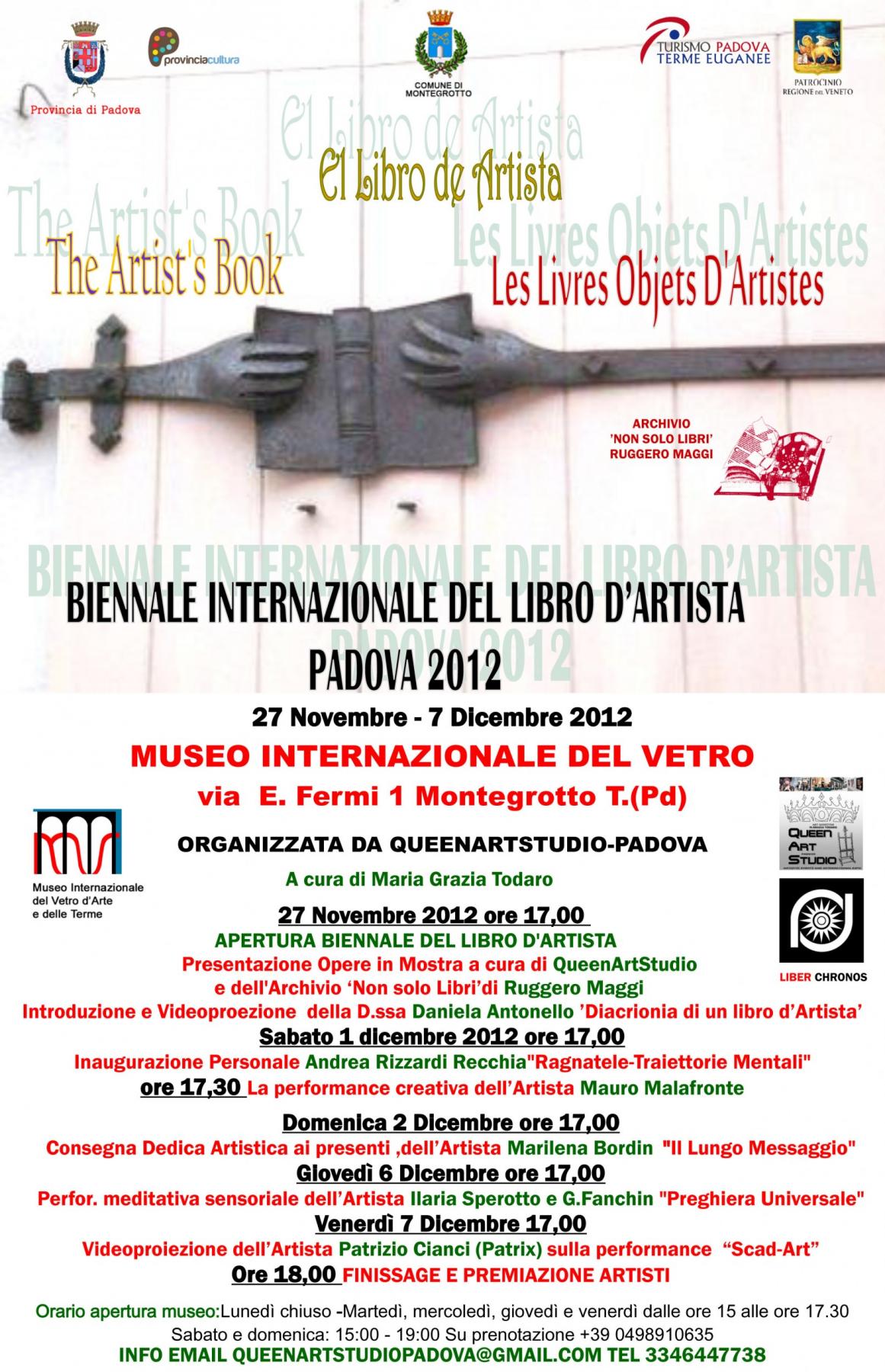 Biennale Internazionale del Libro D'artista/Oggetto- Padova 2012- Invito agli Artisti