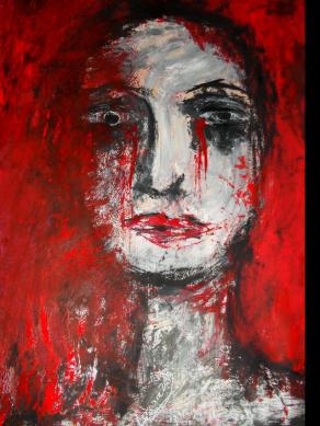 -Voice in the image-Acryl auf Karton ,70 x 50 cm