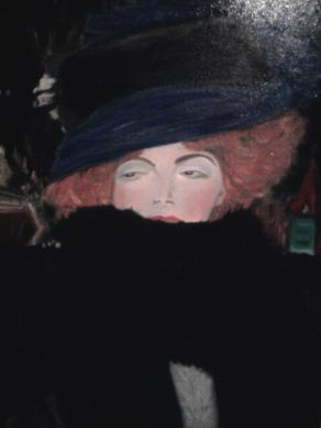 Signora con cappello e boa di piume (Omaggio a Klimt)