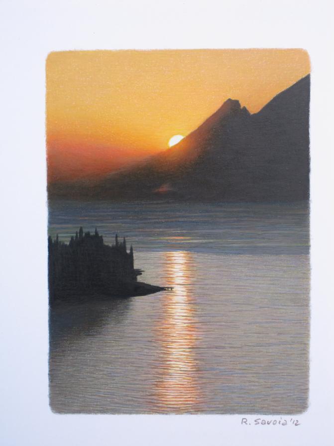 tramonto sul lago