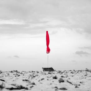 red, big umbrella