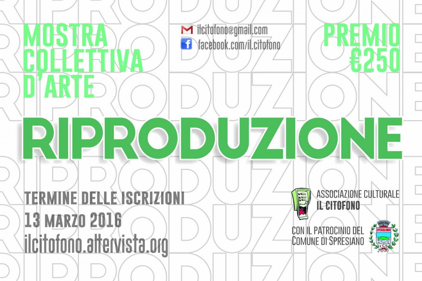 RIPRODUZIONE, iscrizioni collettiva d'arte