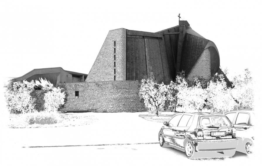 Church of St John the Baptist, on the principal route to Florence, architect G Michelucci