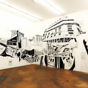 Exhibition: Back of the world, wall drawing, drawings on paper, Mamco Genève