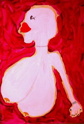 woman with the biggest tits mixed media on cardtboard 70 x 35 2015