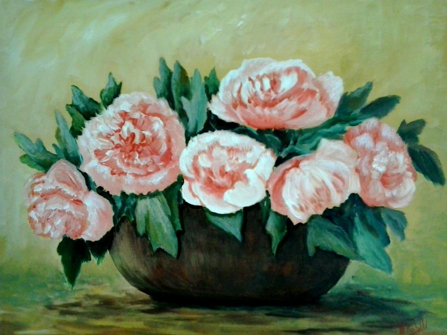 Vaso con peonie