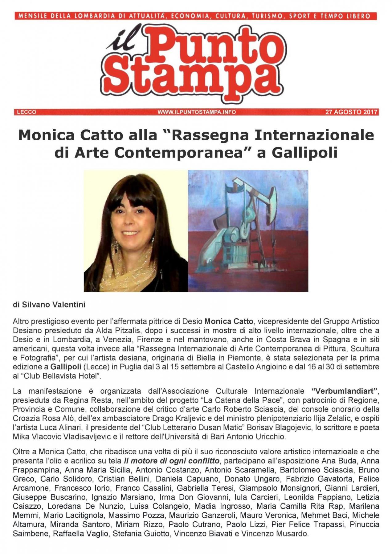 “Rassegna internazionale di Arte Contemporanea di Pittura, Scultura e Fotografia - Gallipoli 2017”