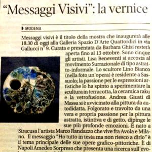 Inaugurazione mostra MESSAGGI VISIVI allo SPAZIO D'ARTE14 di MODENA