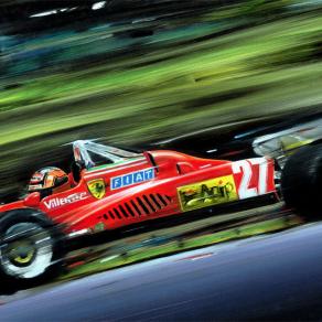 Gilles Villeneuve on Ferrari 126 C2, 1982