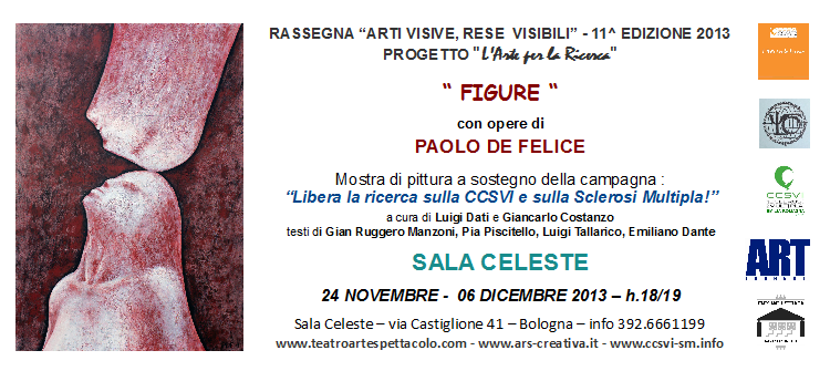 Invito Mostra personale di Paolo De Felice in Sala Celeste BO