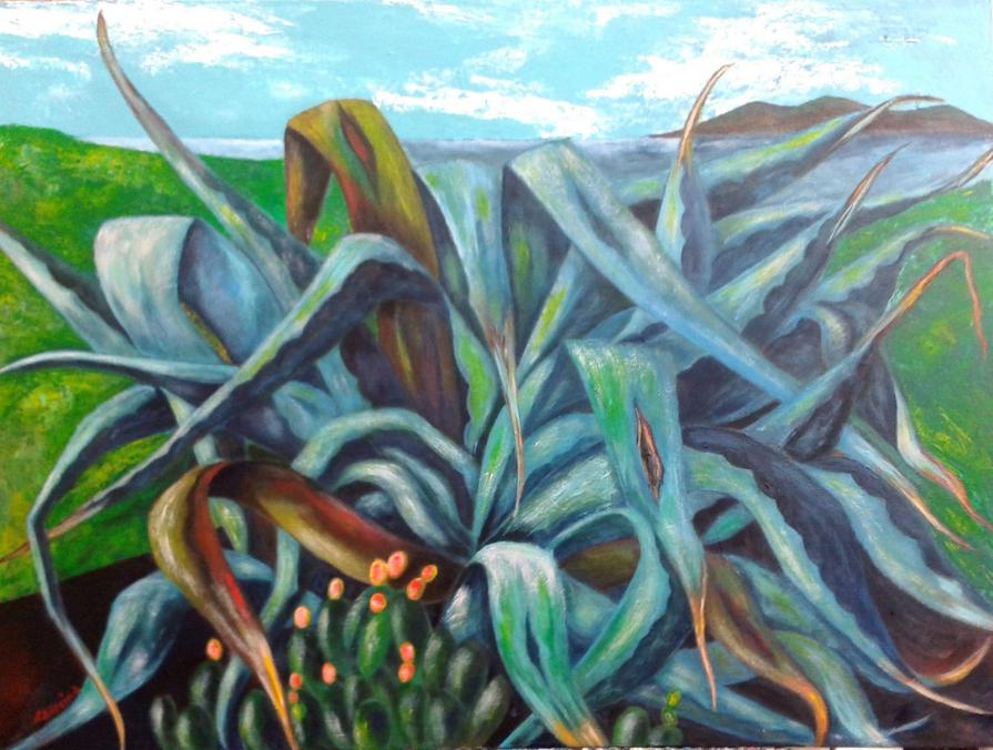 Romeo Mesisca (Italia) - Agave - acrilico su tela - 80 x 60