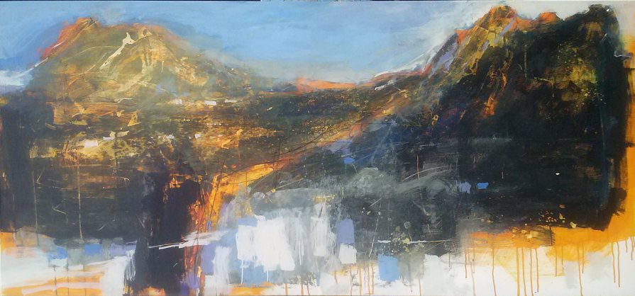 GRAN SASSO D'ITALIA _Antonio Civitarese_2015_tecnica mista su tela 200x100 cm