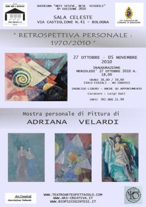 Locandina Mostra Adriana Velardi Sala Celeste Bologna