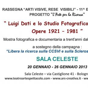 Invito Mostra retrospettiva di Luigi Dati - Studio Fotografico Addati in Sala Celeste per CCSVI-SM