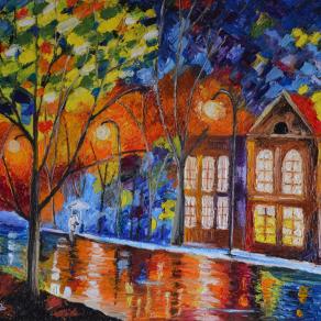 When the city sleeps (omaggio a Leonid Afremov)