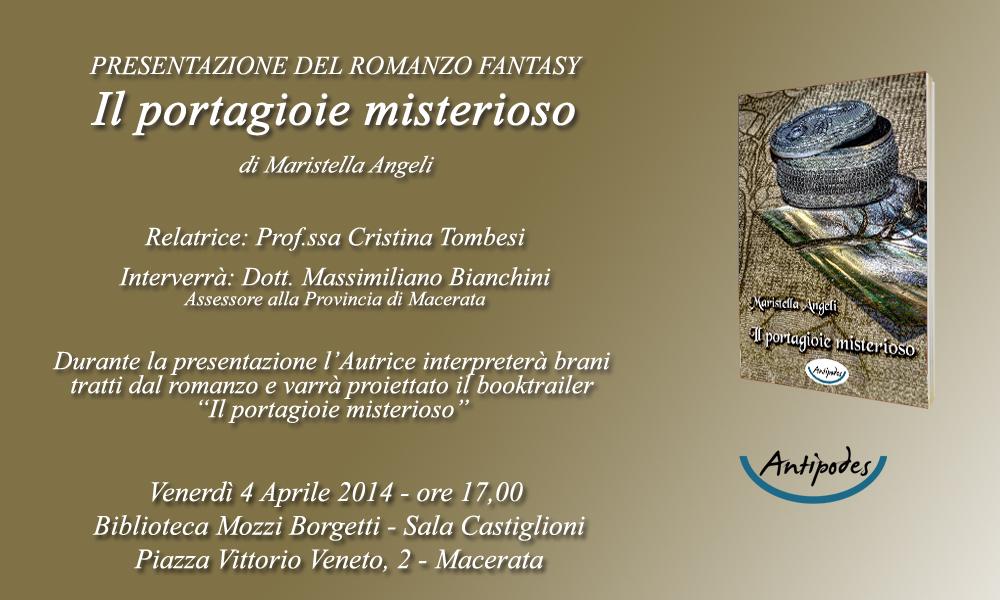 Presentazione: “Il portagioie misterioso” di Maristella Angeli