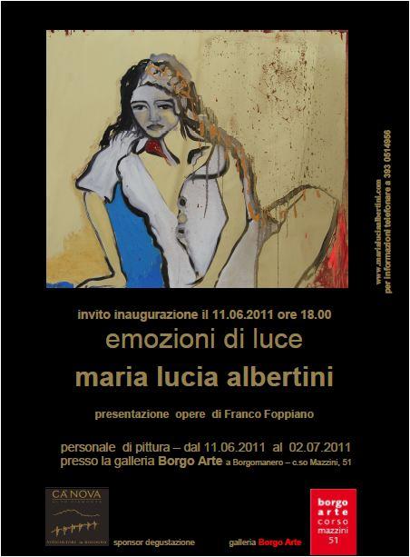 mostra perosnale di maria lucia albertini emozioni di luce 