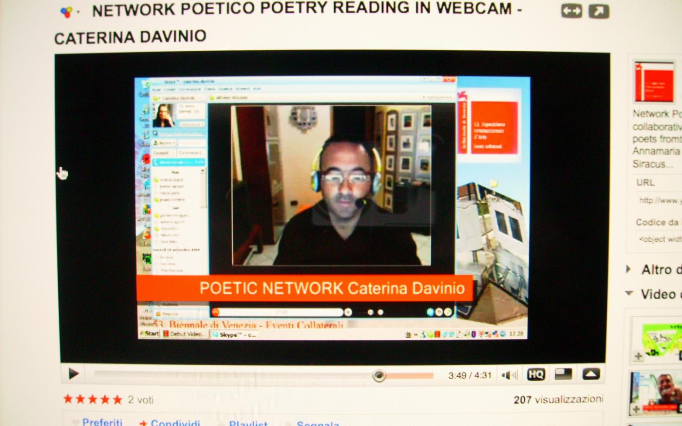 53 ° Biennal of  Venice  - Side Events - Poetry Reading in Web Cam 