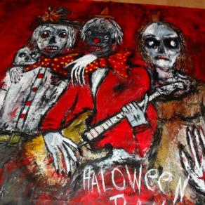 -Haloween Band- acryl auf Tuch ,160 x 160 cm