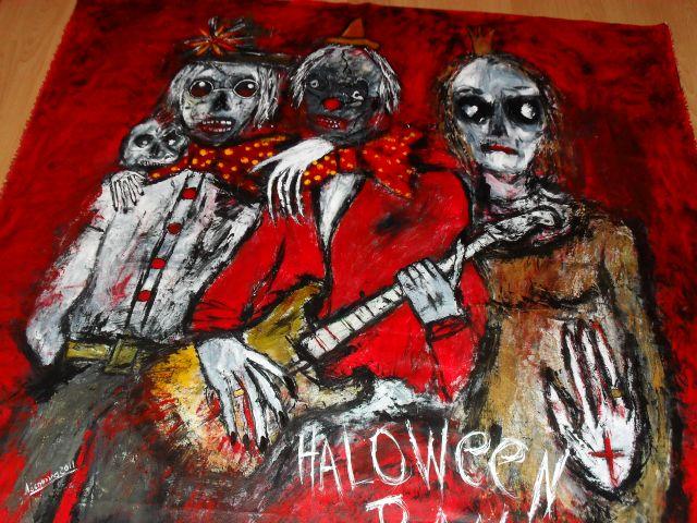 -Haloween Band- acryl auf Tuch ,160 x 160 cm