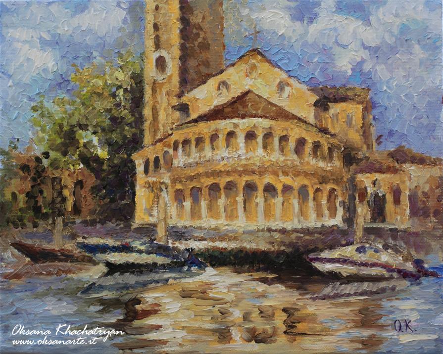 "BASILICA DEI SS. MARIA E DONATO" - Olio su tela, 30x24 cm, 2014