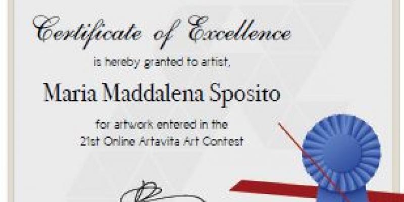 Certificate: Artavita ONLINE ART CONTEST # 21