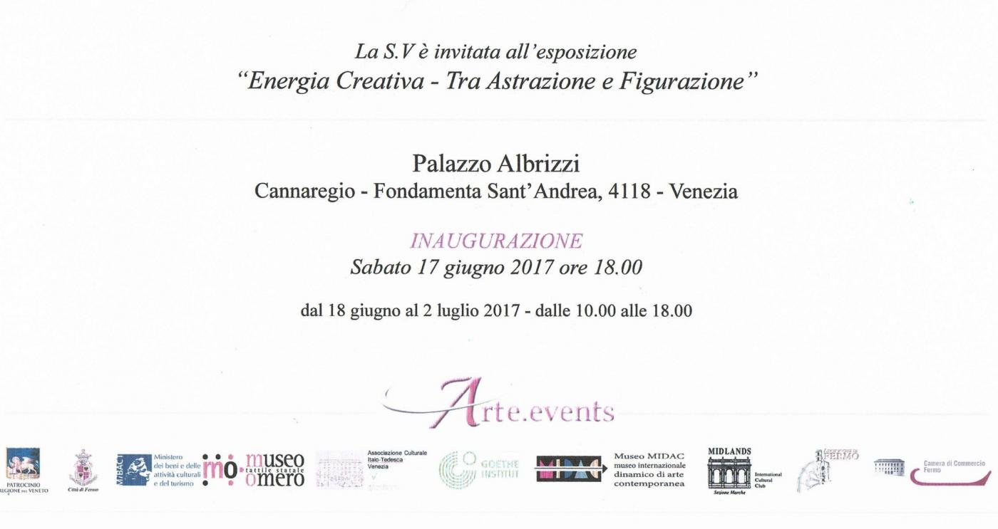 Invito: Collettiva artistica“Energia Creativa - Tra Astrazione e Figurazione”, Venezia